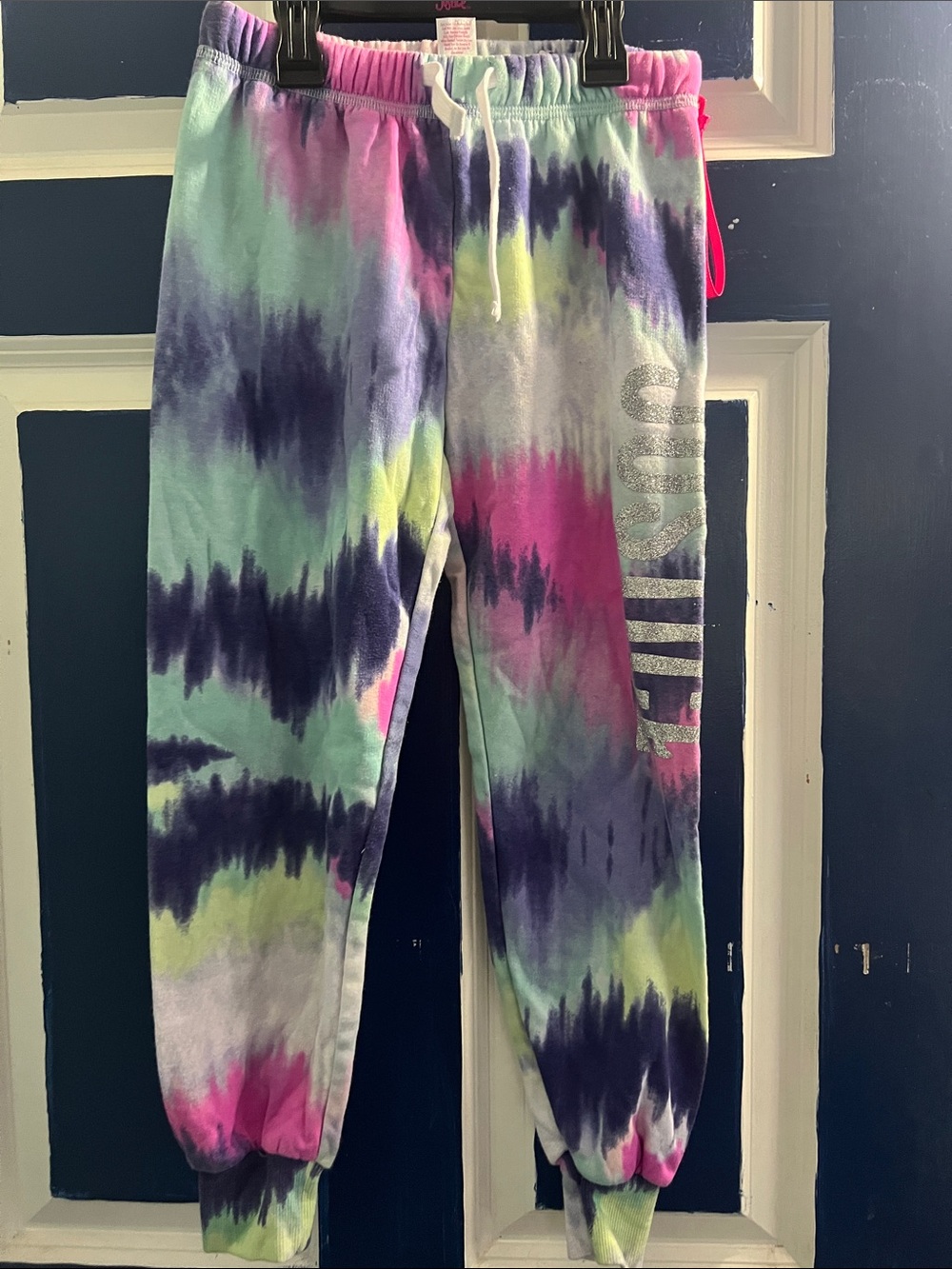 Justice Girls Tie-Dye Joggers - Pink, Purple, Mint, Yellow